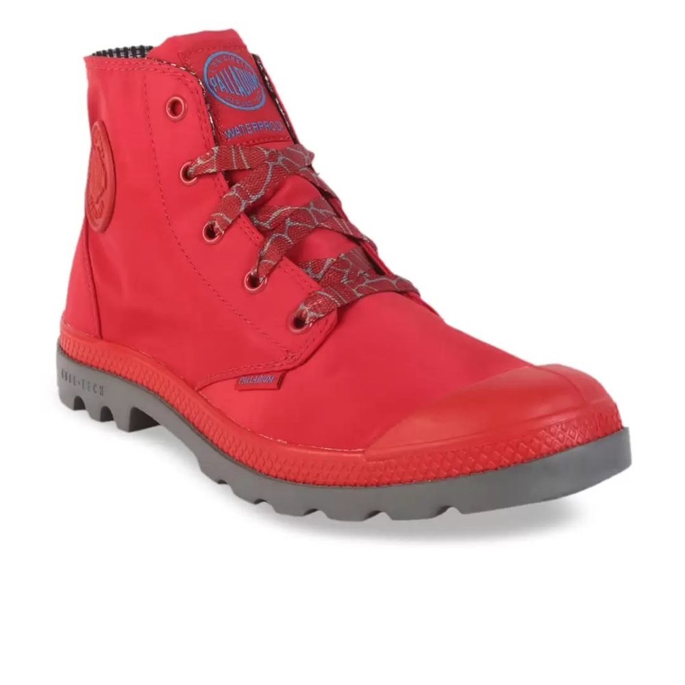 Palladium Women’s Red Solid Plastic Mid-Top Flat Ankle Boots Size 7 US